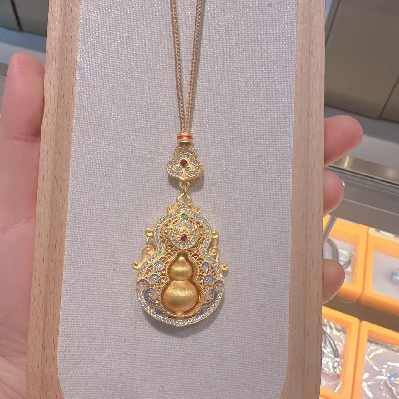 吊坠足银 足银吊坠 四美葫芦百搭毛衣链