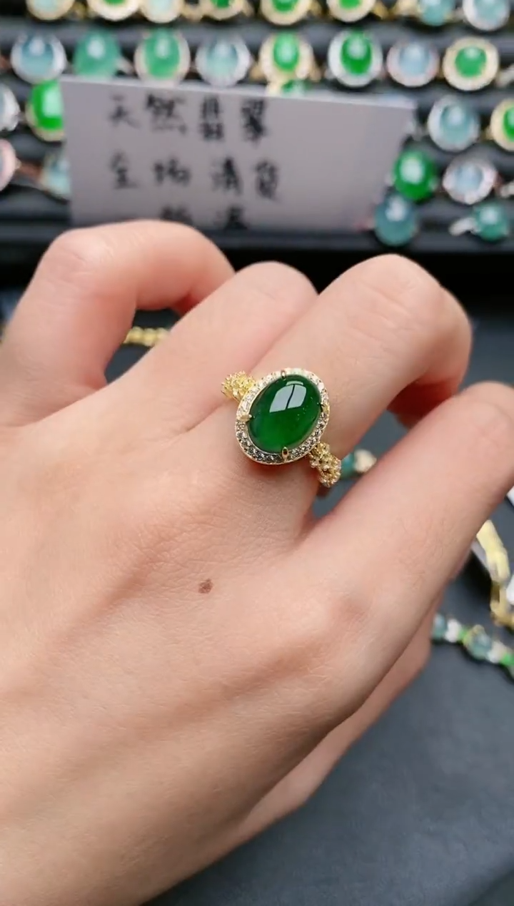 【闪购商品】翡翠戒指银S925镶嵌1111111