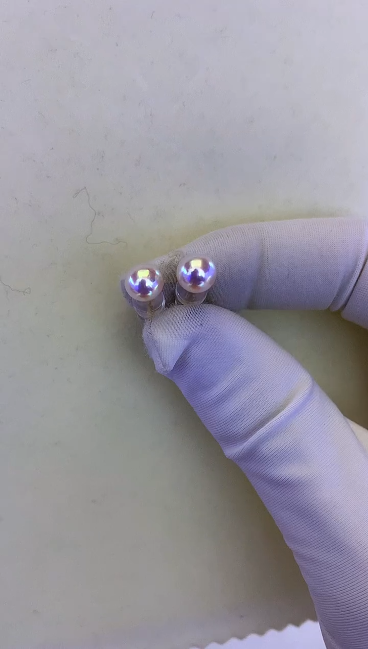 18K金镶嵌DA海水珍珠 GD003 6-7 素钉定制