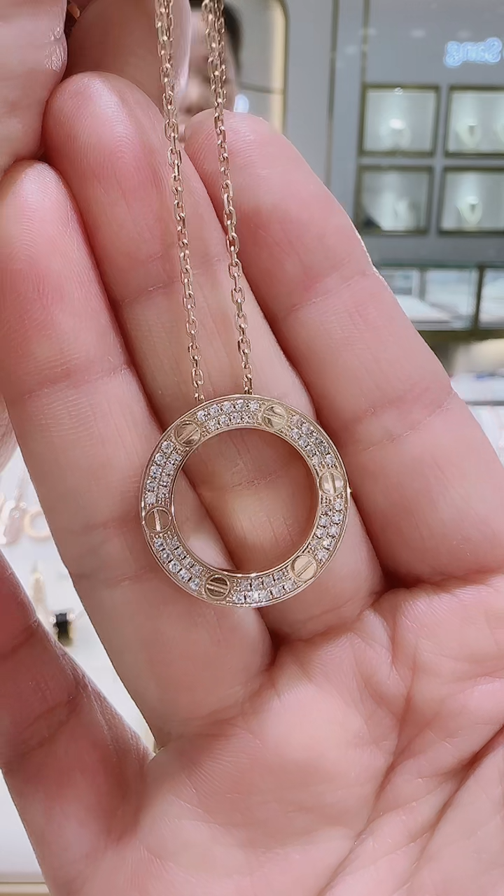 【闪购商品】钻石套链18K金镶嵌套链