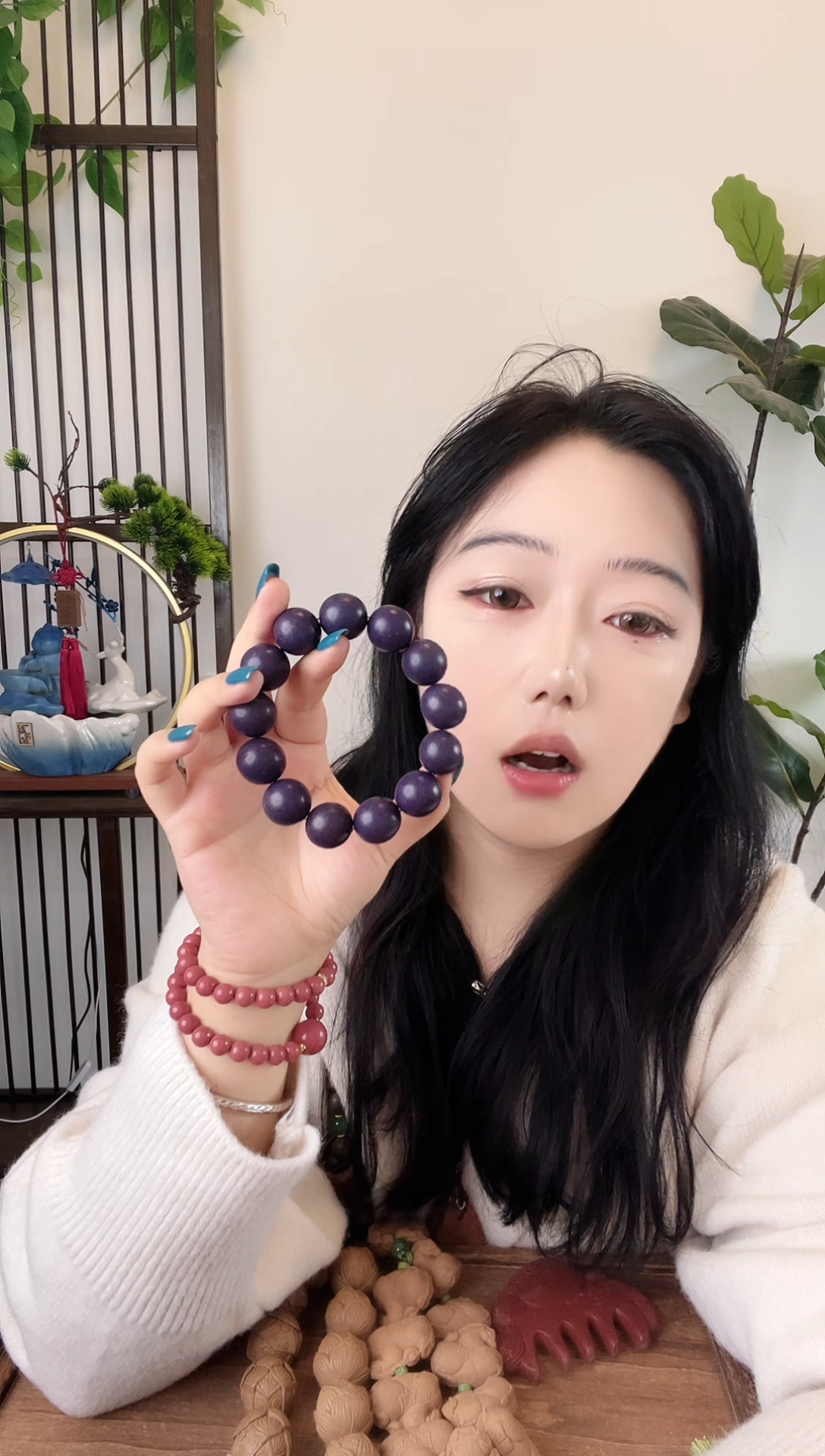 泥塑九紫东方1.8手串   