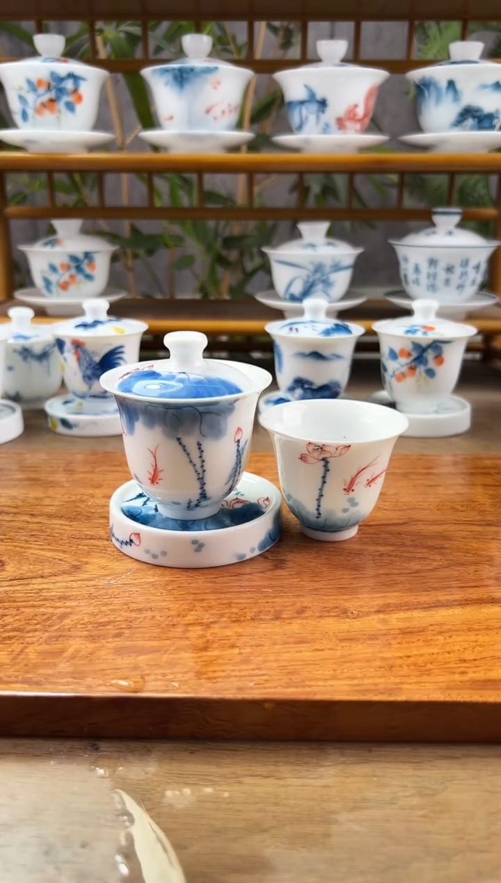 【闪购商品】微瑕线条莲美人备+小盖置+主人杯60cc