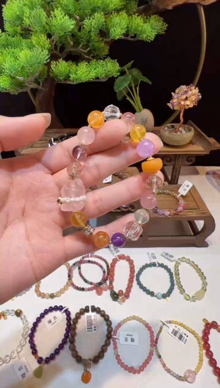 【闪购商品】水晶手串钛钢@@手饰