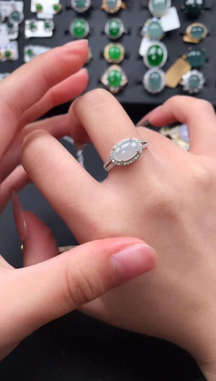 【闪购商品】翡翠戒指银S925镶嵌51241