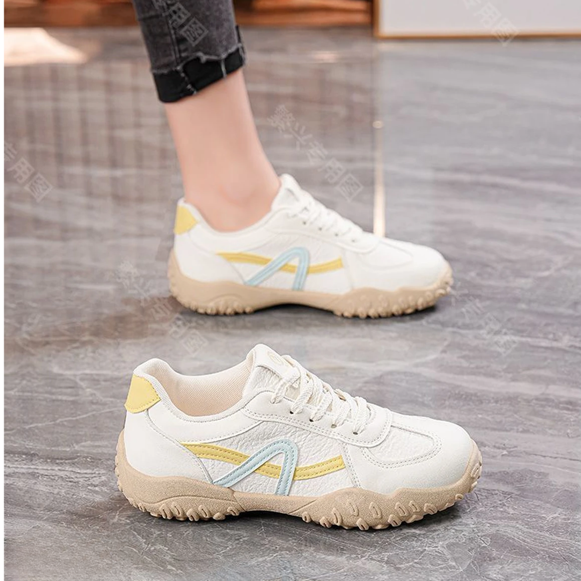 Ou Shi Yuan/欧诗媛秋冬皮面百搭学生板鞋小白鞋跑步鞋26530