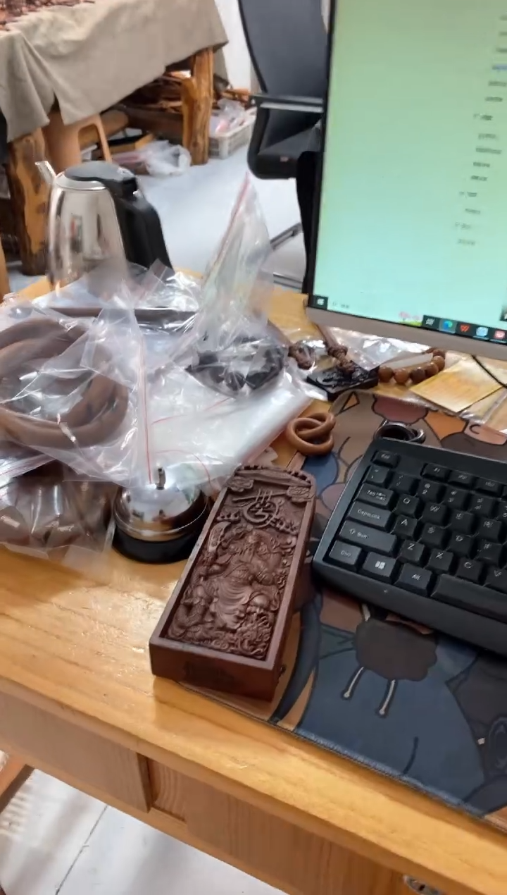【闪购商品】木关二爷老枣木大令牌+底座