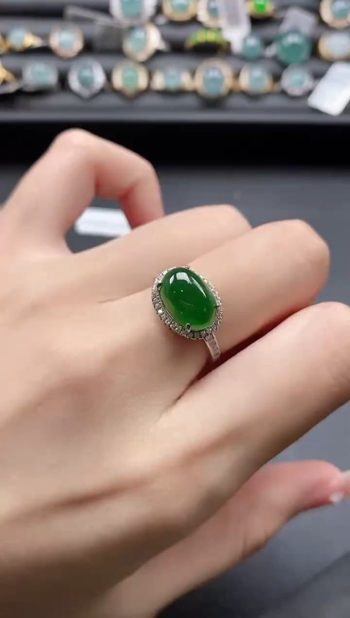 【闪购商品】翡翠戒指银S925镶嵌1111