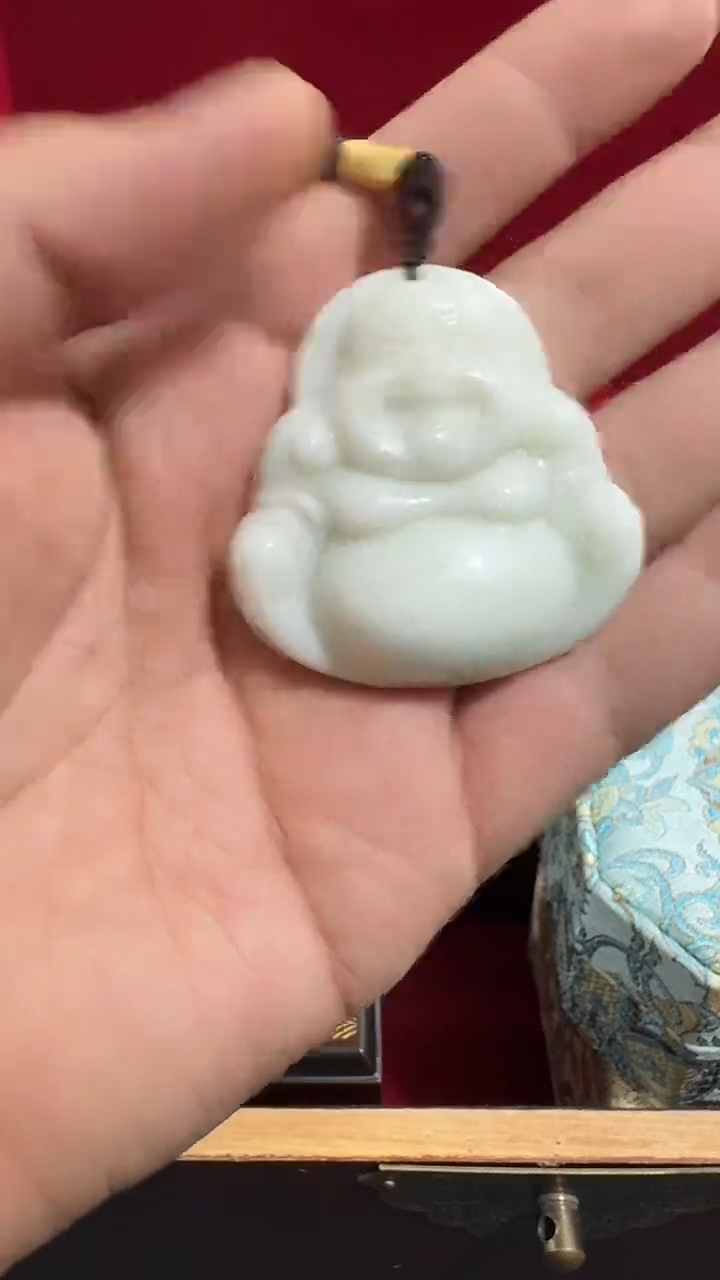 未镶嵌挂件蓝田玉（蛇纹石化大理石玉）蓝田 大肚佛公