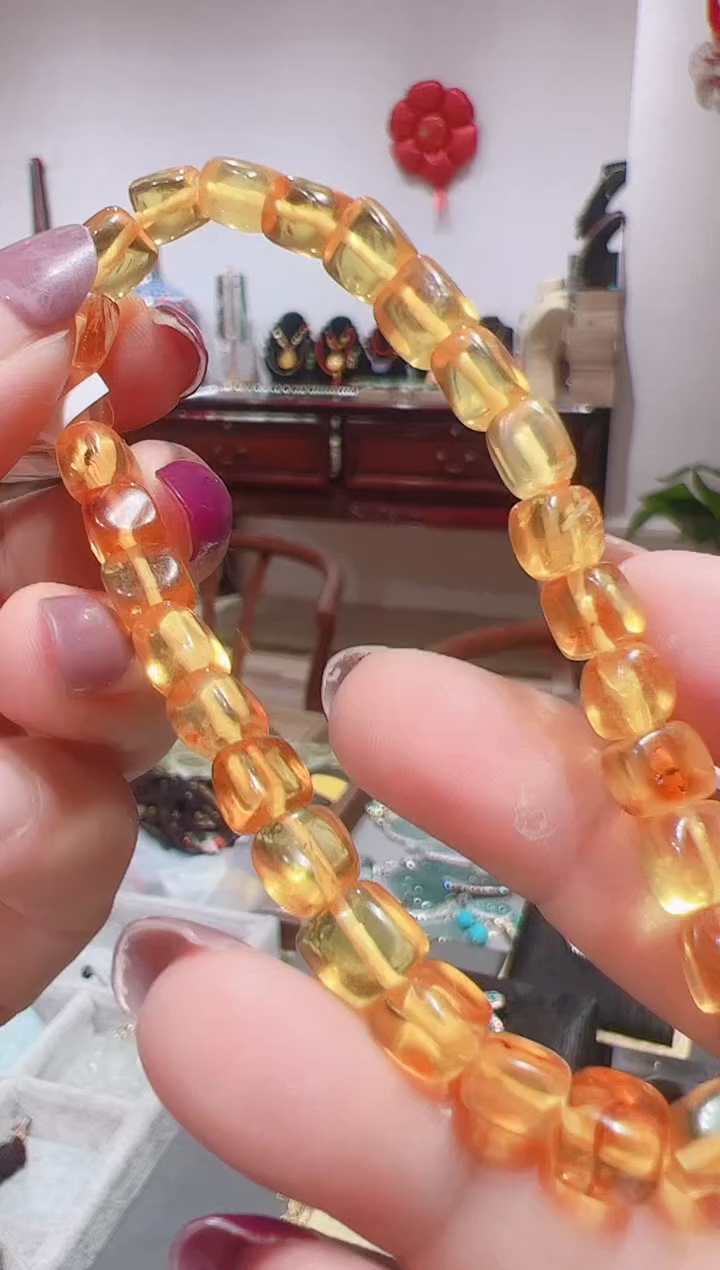 未镶嵌金珀手链202580788