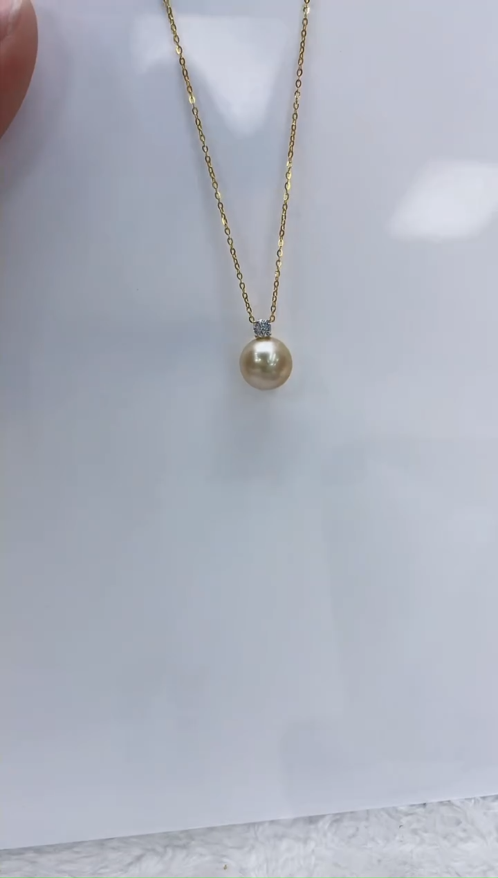 【闪购商品】海水珍珠吊坠(赠链)18K金镶嵌海水珍珠吊坠
