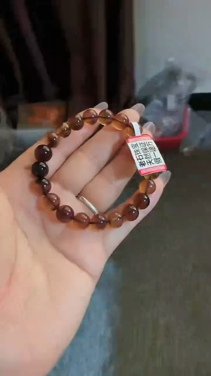 【闪购商品】琥珀手串未镶嵌规格9微瑕灵草珀手串#5