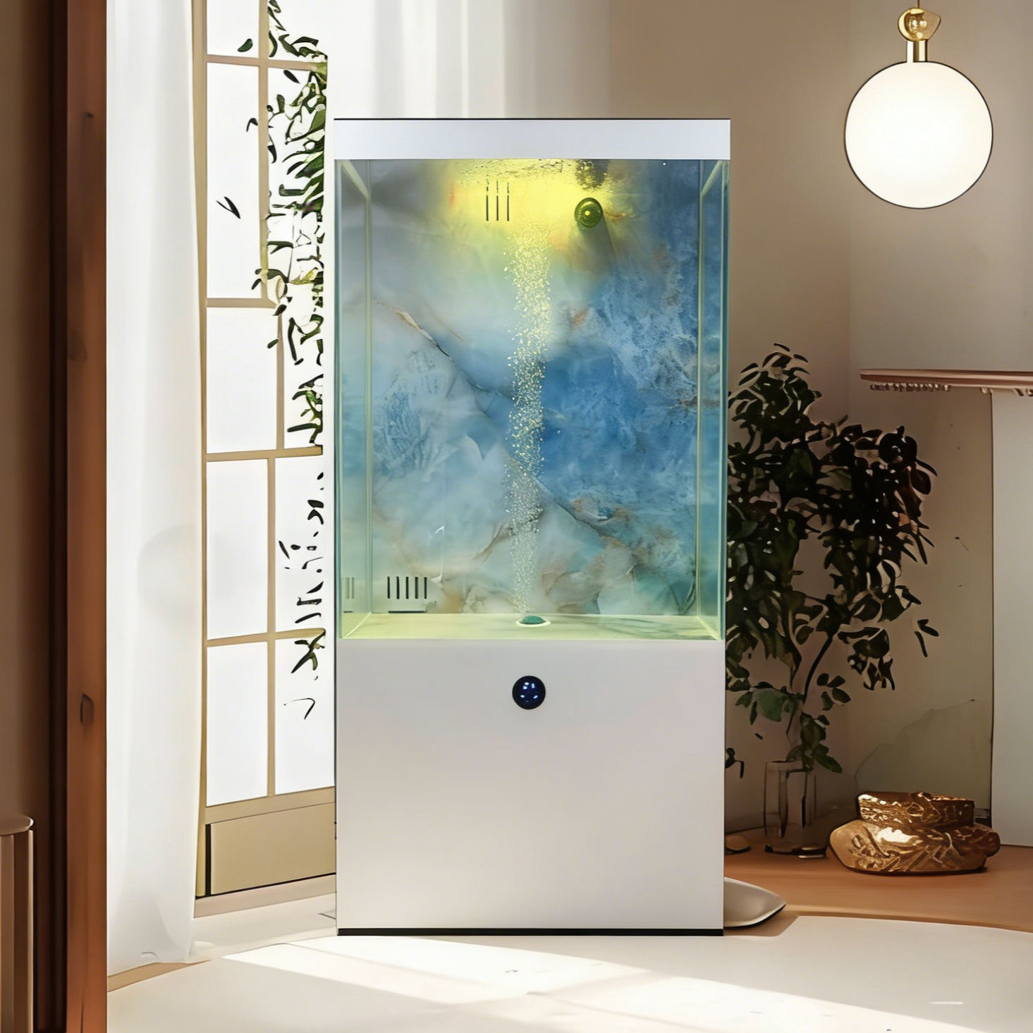 客厅落地超白玻璃免换水干湿分离智能溢流底滤养鱼鱼缸