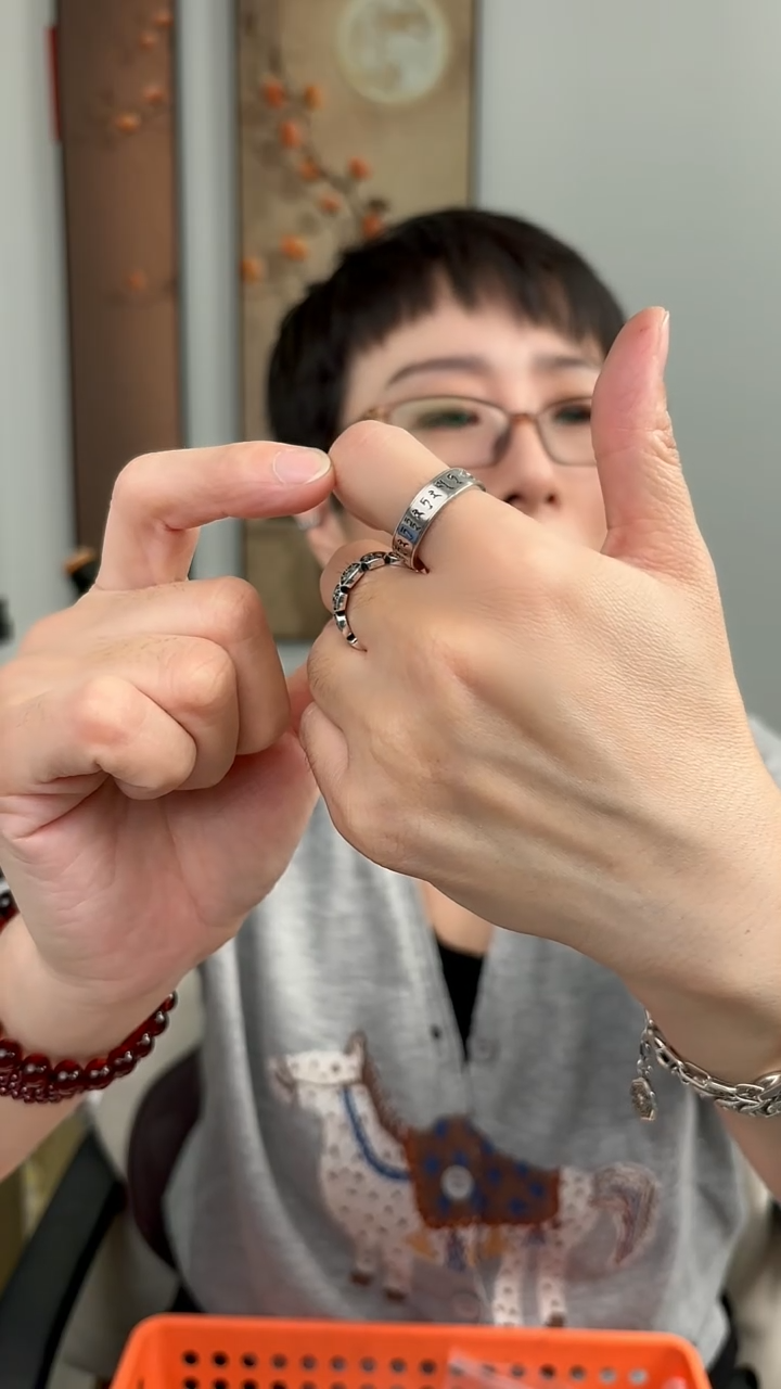 无925银纯银戒指绿度母73