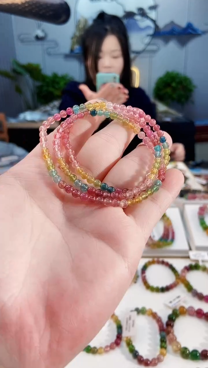 【闪购商品】碧玺手链未镶嵌G2129三圈颜色微差发1