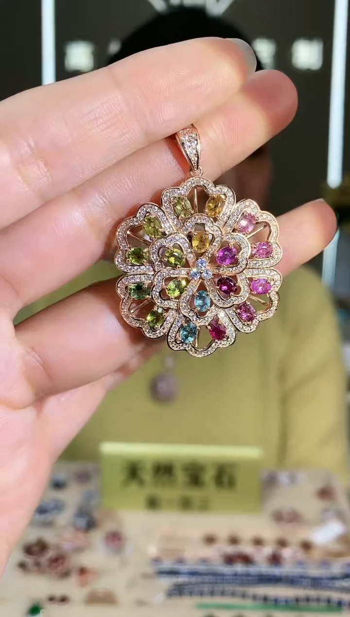 【闪购商品】碧玺颈饰银S925镶嵌颈饰