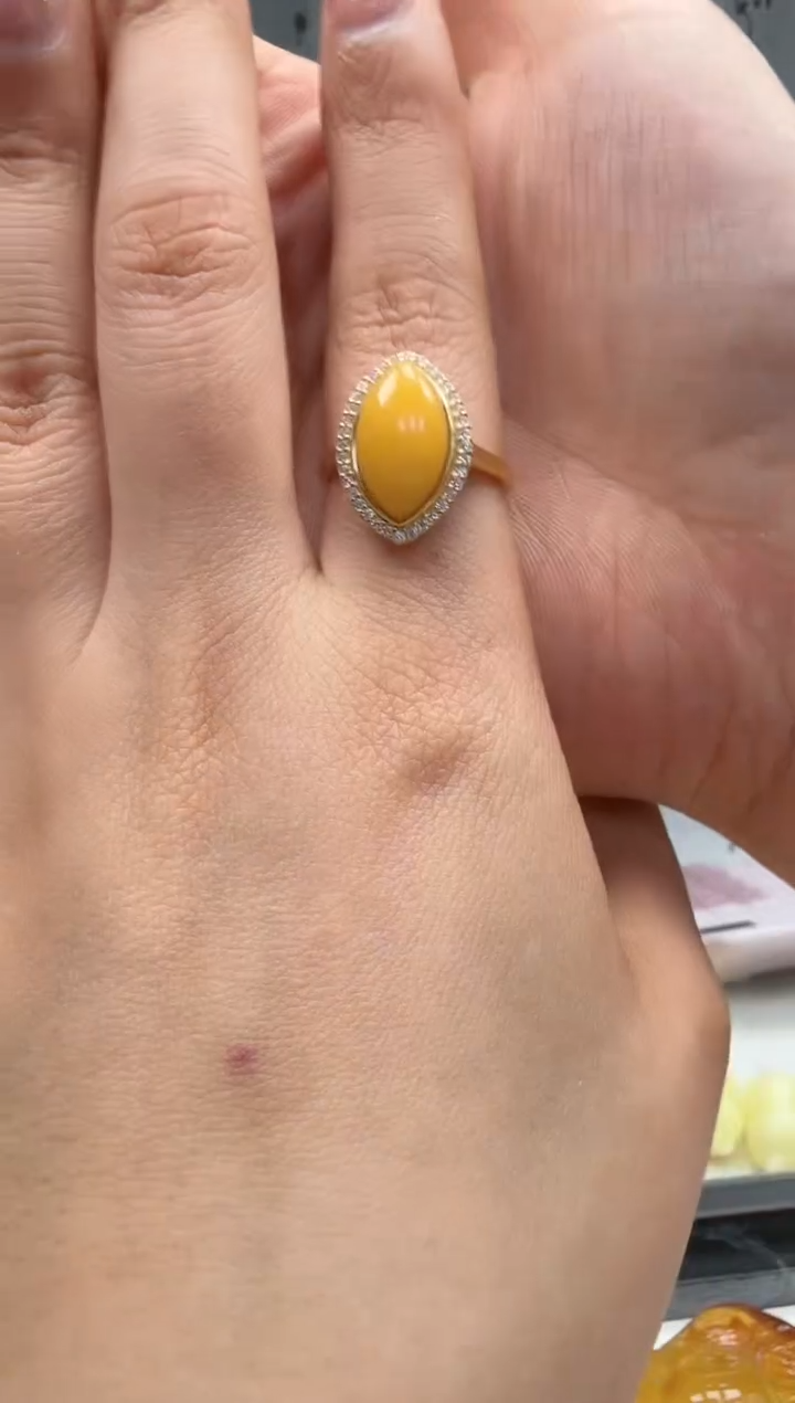 裸石琥珀银S925镶嵌如图