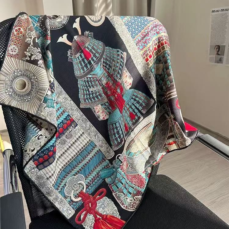 （红色小盔甲）新款方巾65*65左右围巾