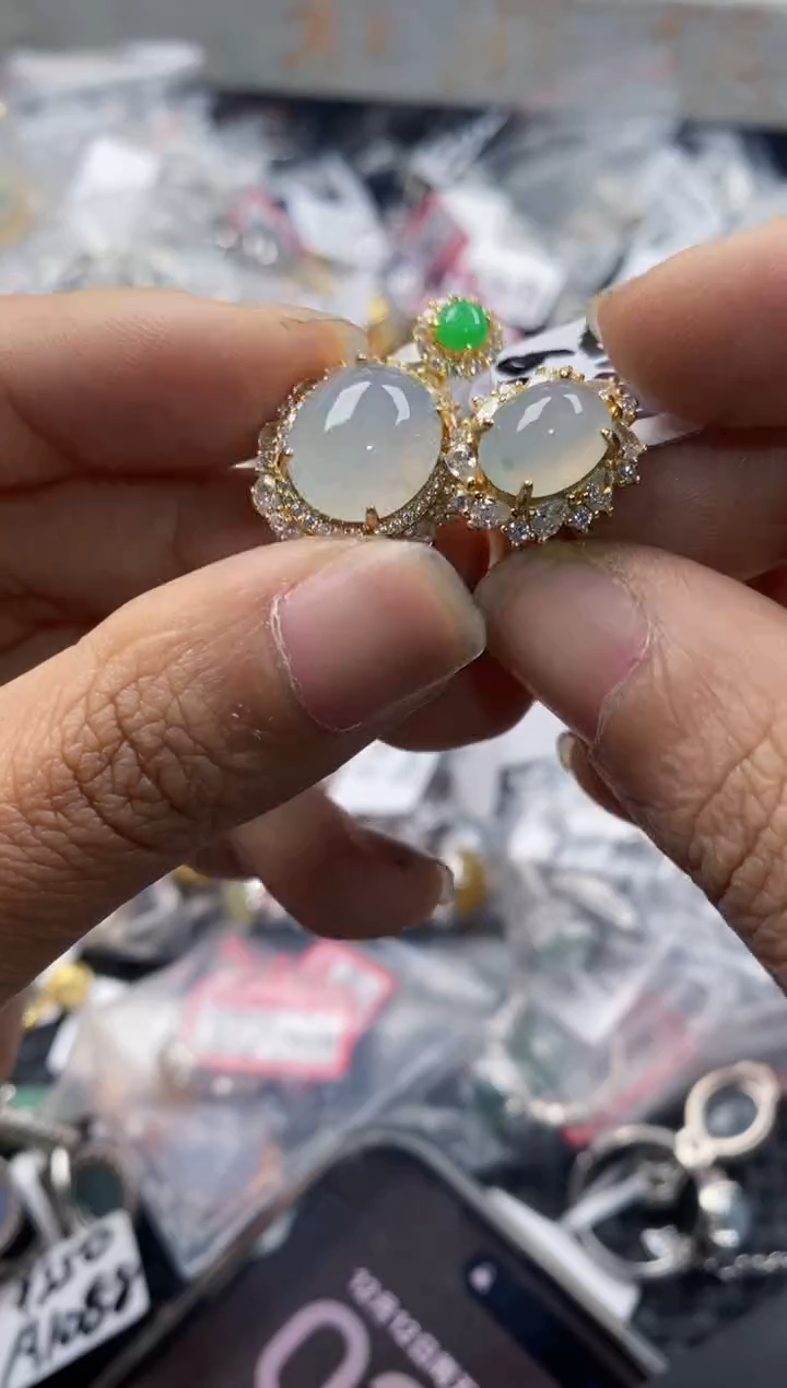 银S925镶嵌戒指翡翠1010---4