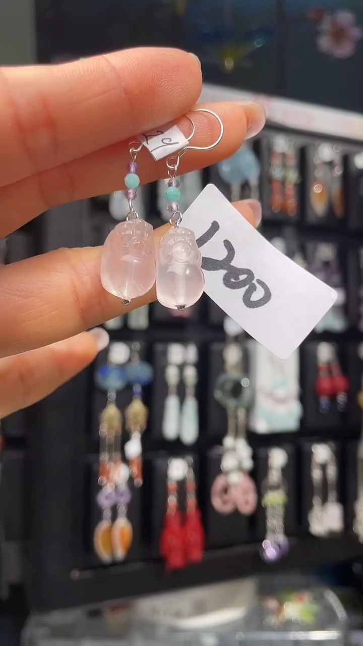 未镶嵌耳饰水晶喜欢拍