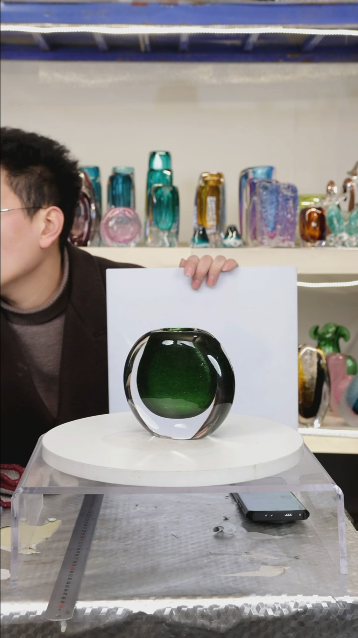 【闪购商品】琉璃【幻彩】高13精品琉璃正常手工痕迹