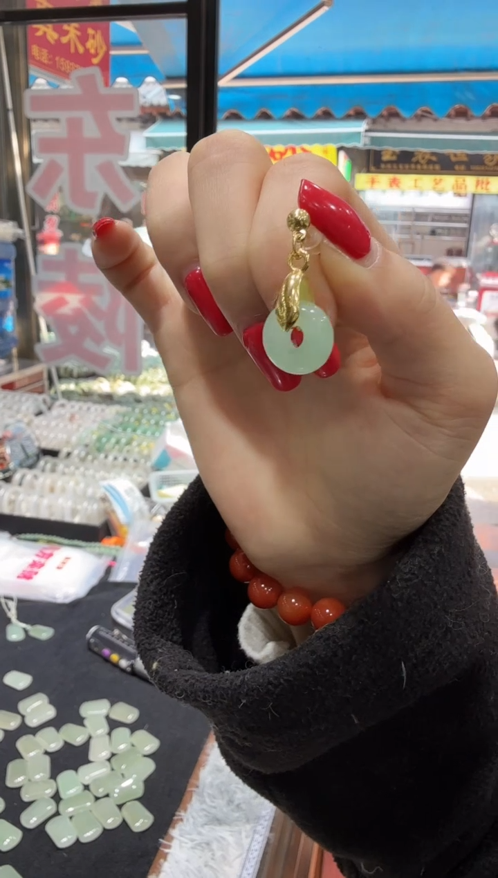 未镶嵌石英质玉耳环东陵玉甜甜圈耳环多样性发其一