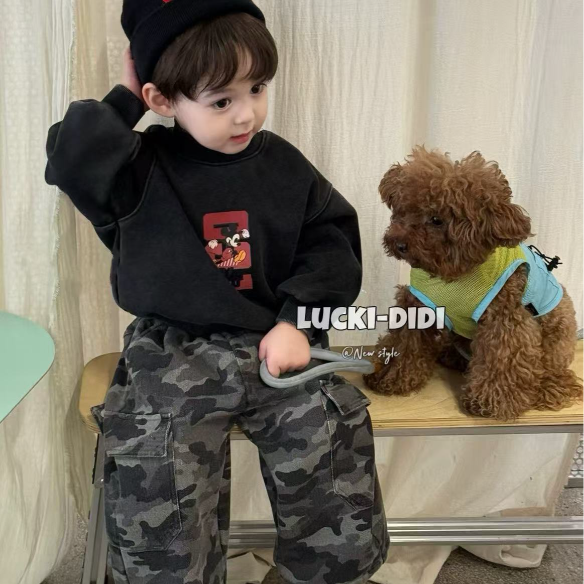 K710儿童加厚绒迷彩裤