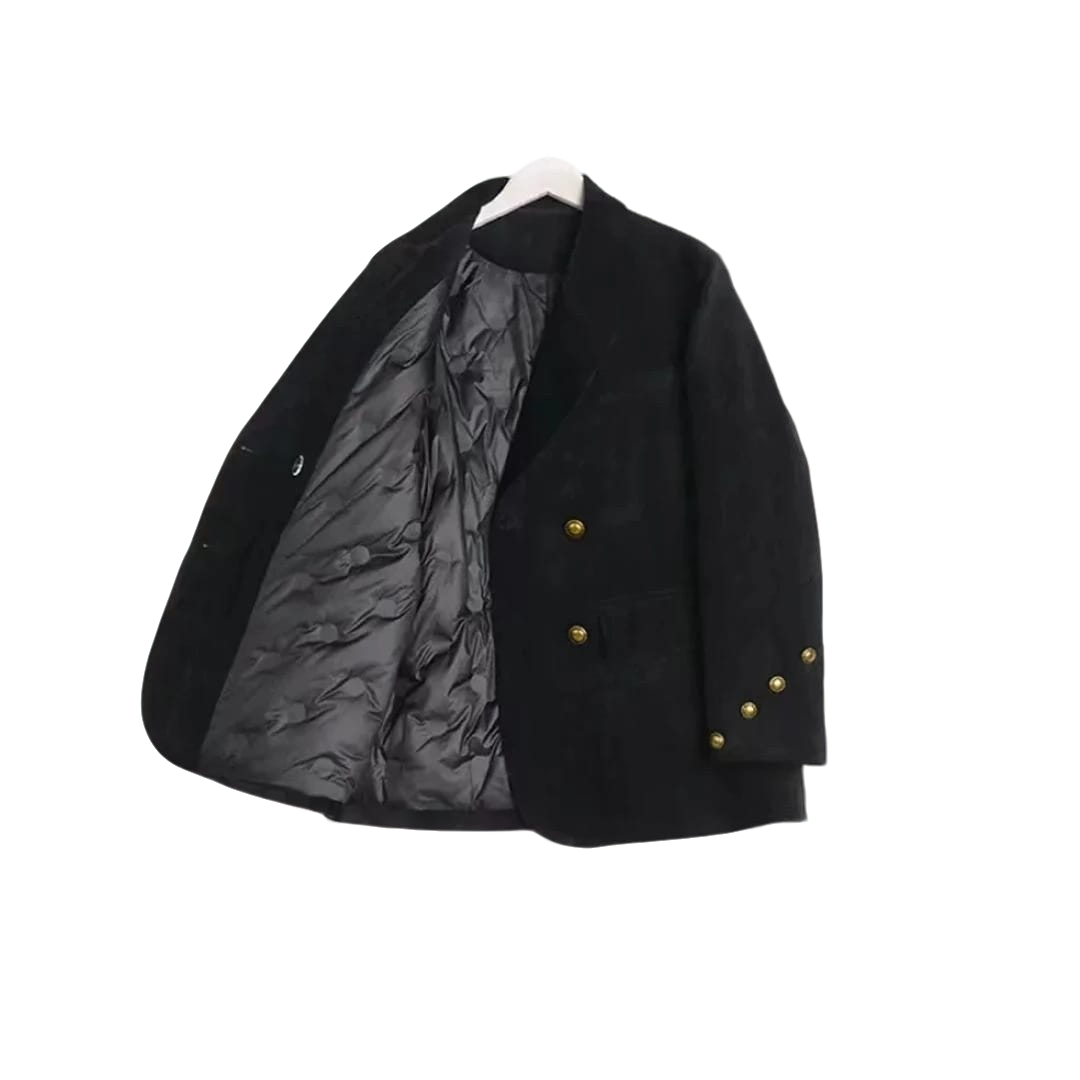 【新国标90白鸭绒】2025新款加绒毛呢西装羽绒服小个子显瘦穿搭5295