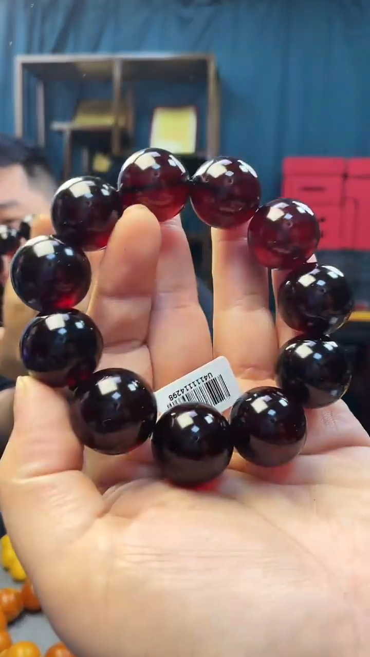 手串琥珀未镶嵌琥珀圆珠手串