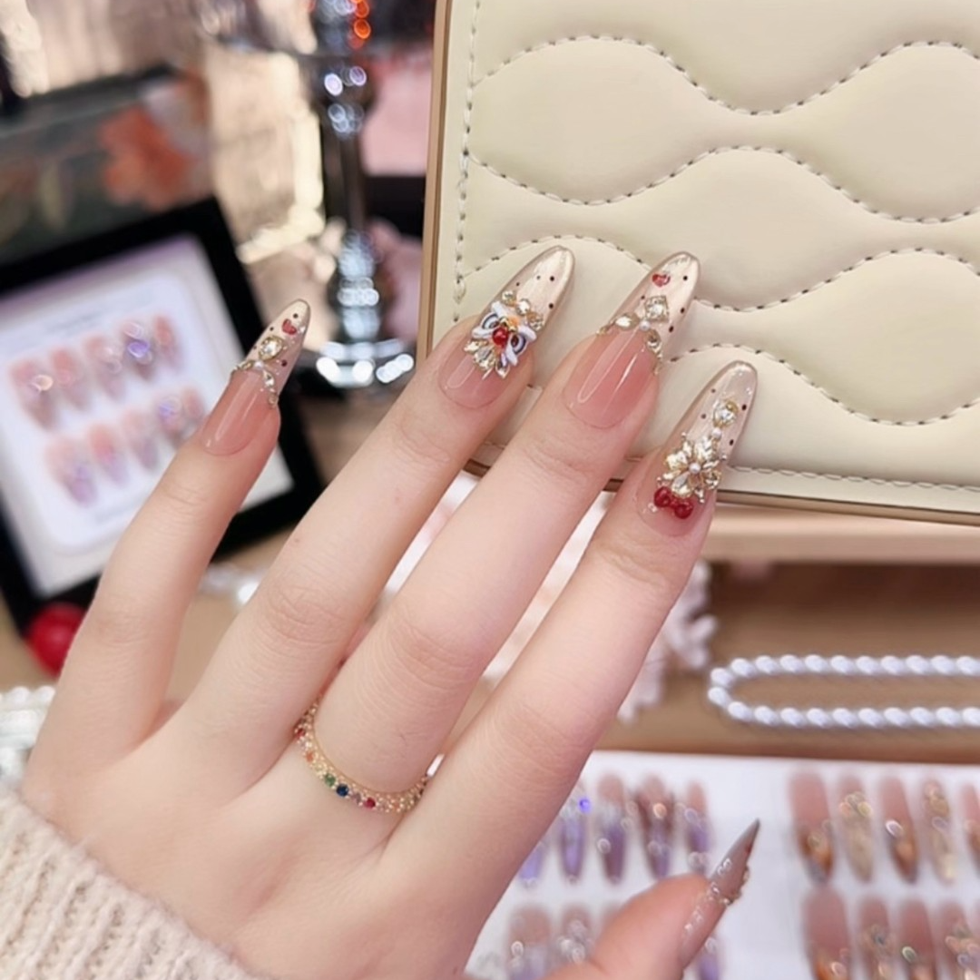 【醒狮踏春】纯手工穿戴甲猫眼美甲贴片可拆卸指甲贴片10片装