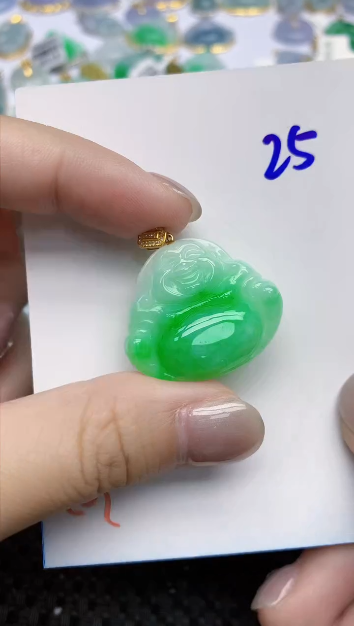 【闪购商品】翡翠颈饰18K金镶嵌天然翡翠A货