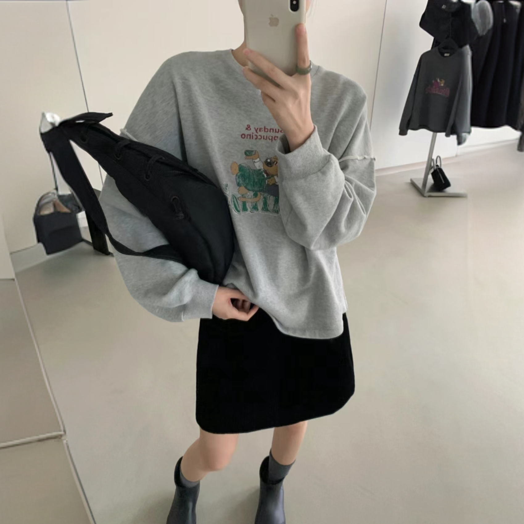 19-59链接-对应价格备注编码-2025秋冬外贸韩系圆领连帽卫衣