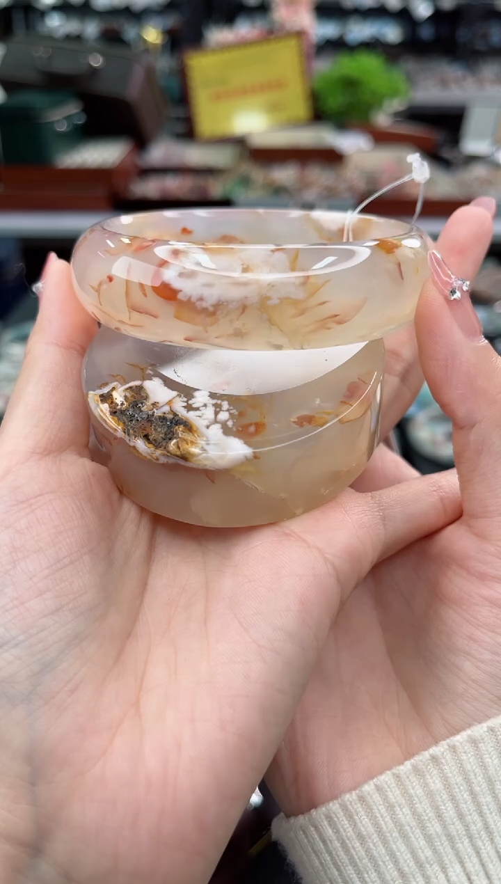 【闪购商品】石英质玉手镯未镶嵌66圈口（赠品镯心）S960033