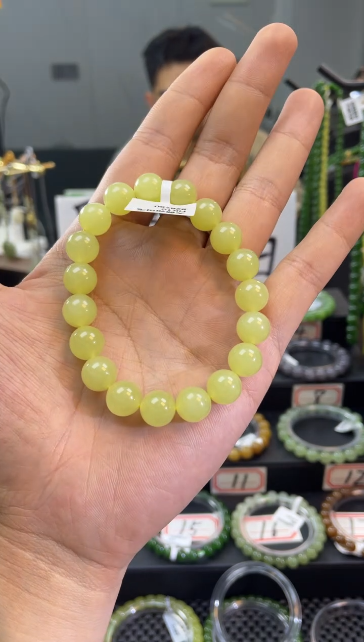 未镶嵌手串和田玉天然和田玉黄口卡10手串