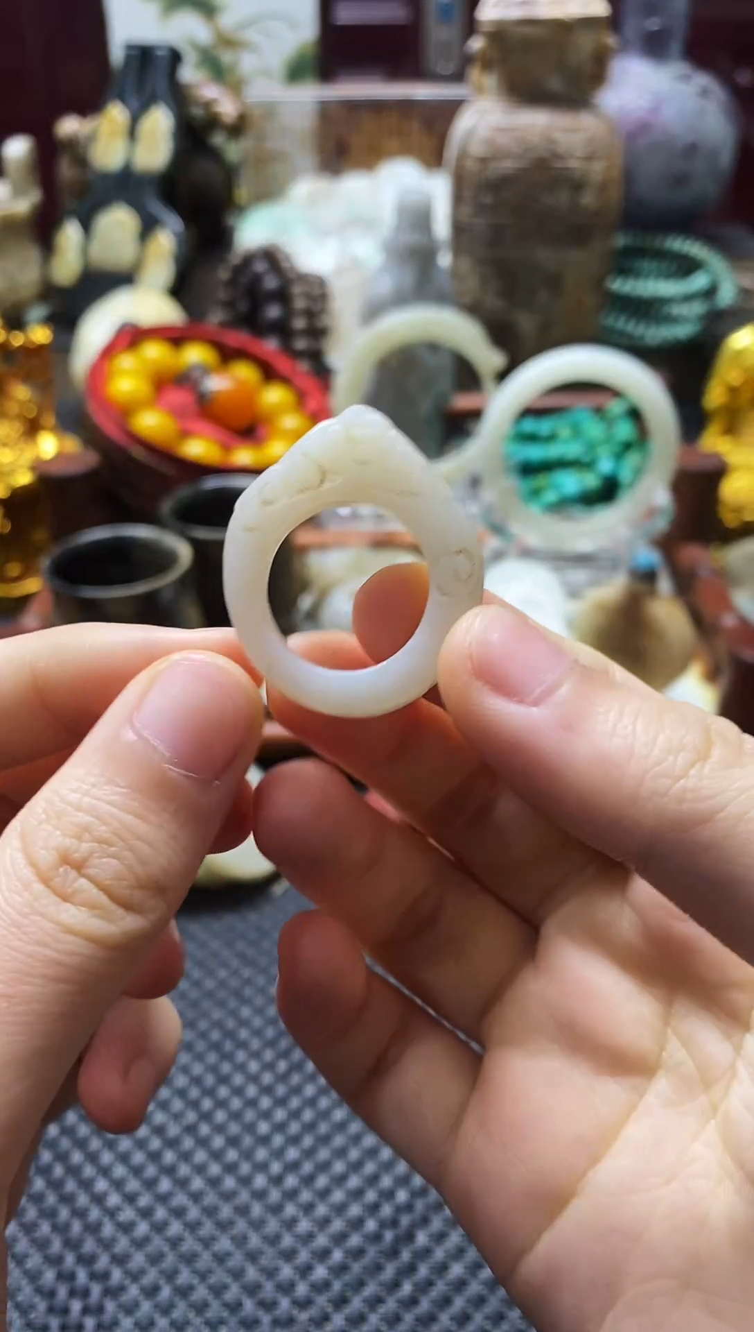 未镶嵌和田玉挂件貔貅戒指