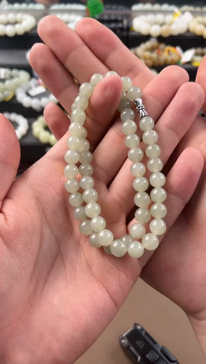 【闪购商品】和田玉未镶嵌项链女神福利且末青白项链卡8微色差