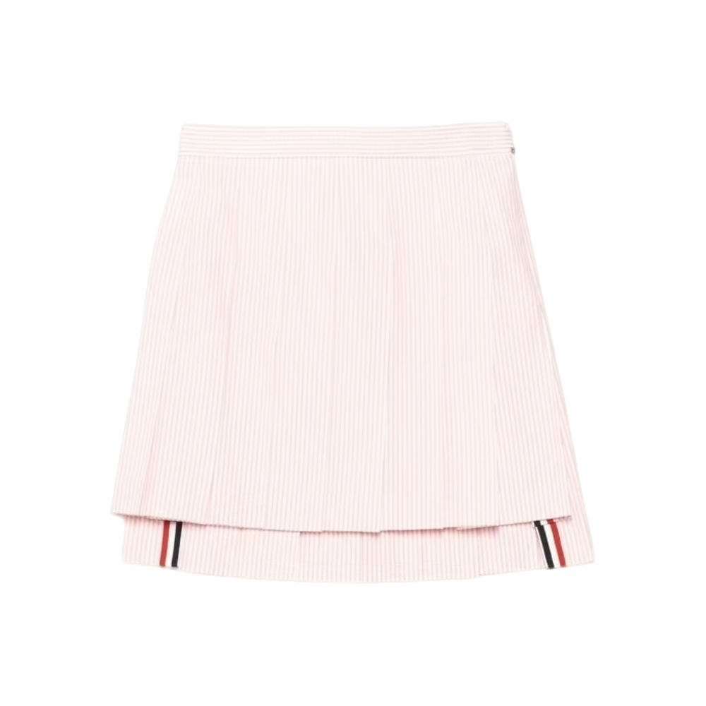 未使用 THOMBROWNE 纯色泡泡纱百褶裙 粉色/40