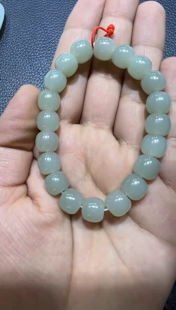 未镶嵌手串和田玉悟*且末近矿高清白手串（产地直发）