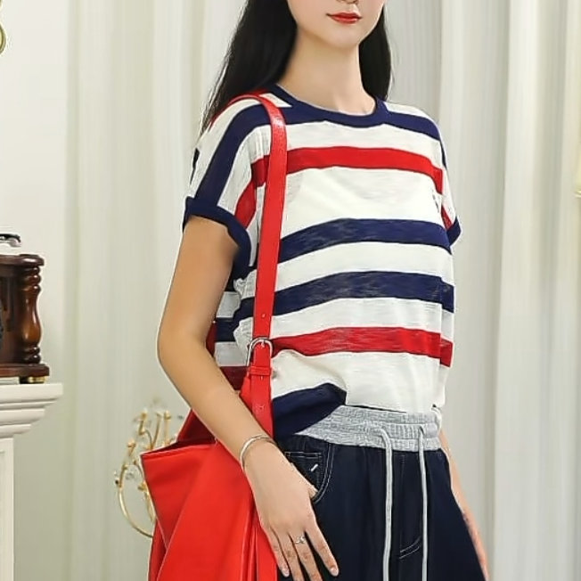 [TINGXUAN]横条纹T恤-0107(F)