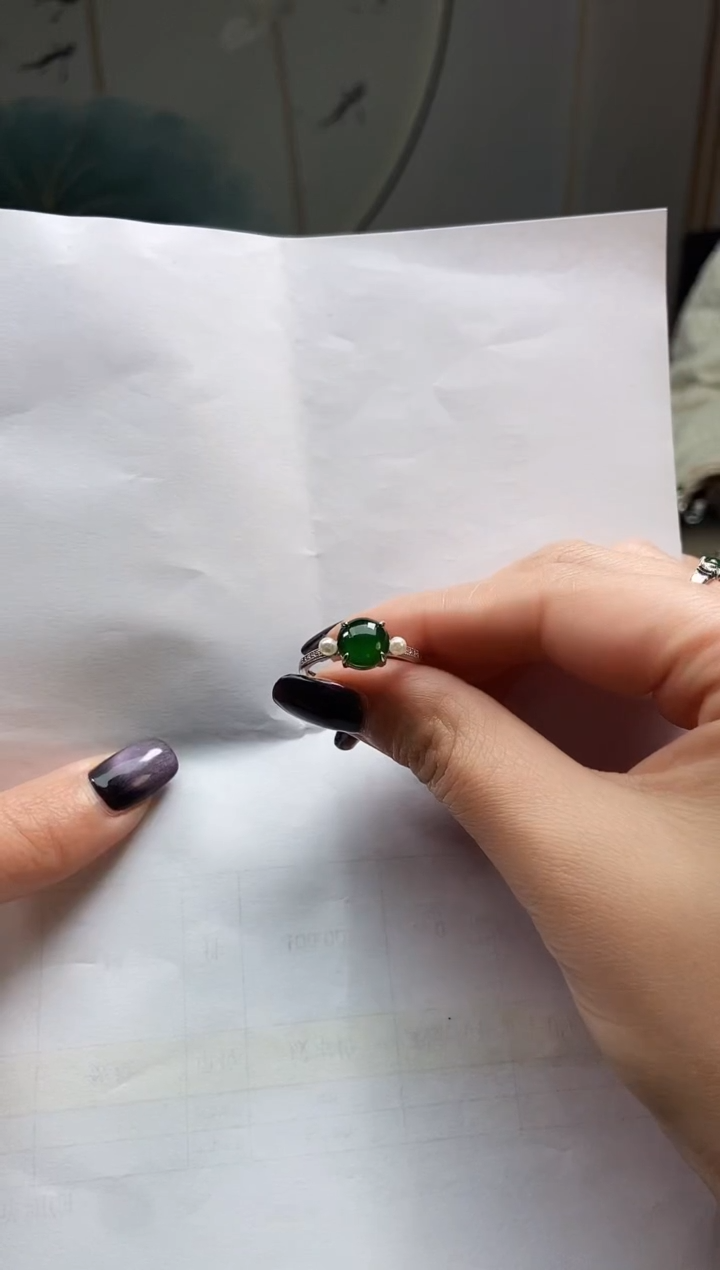 【闪购商品】翡翠戒指银S925镶嵌2502100131 HZ 翡翠戒指