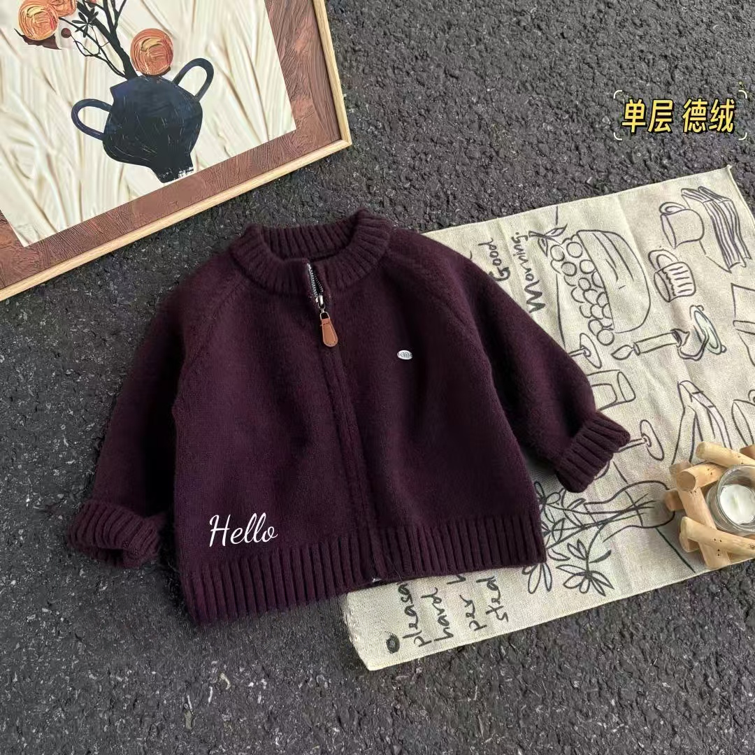 冬季儿童加绒加厚毛衣韩系百搭小标志