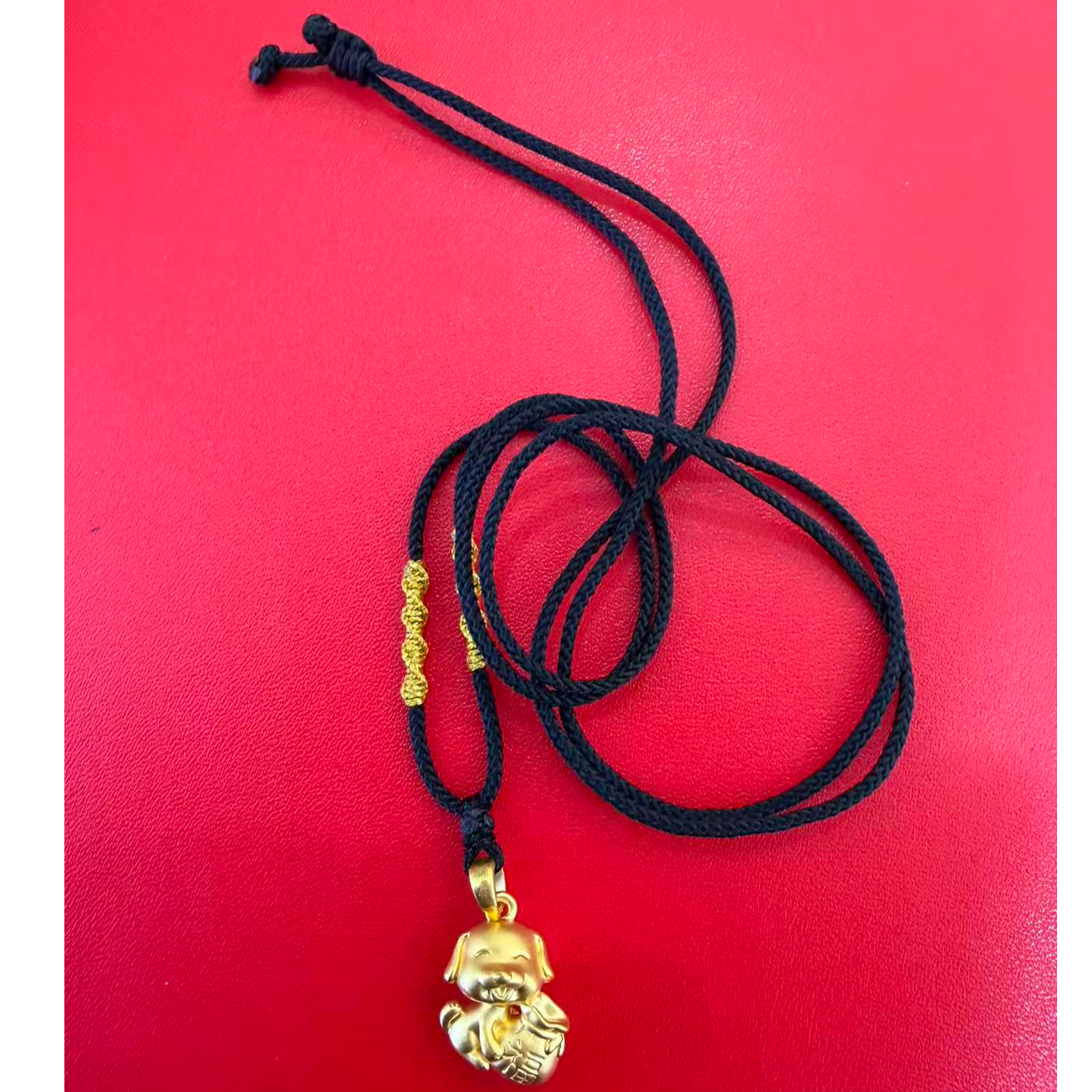 老庙足金时尚小狗吊坠