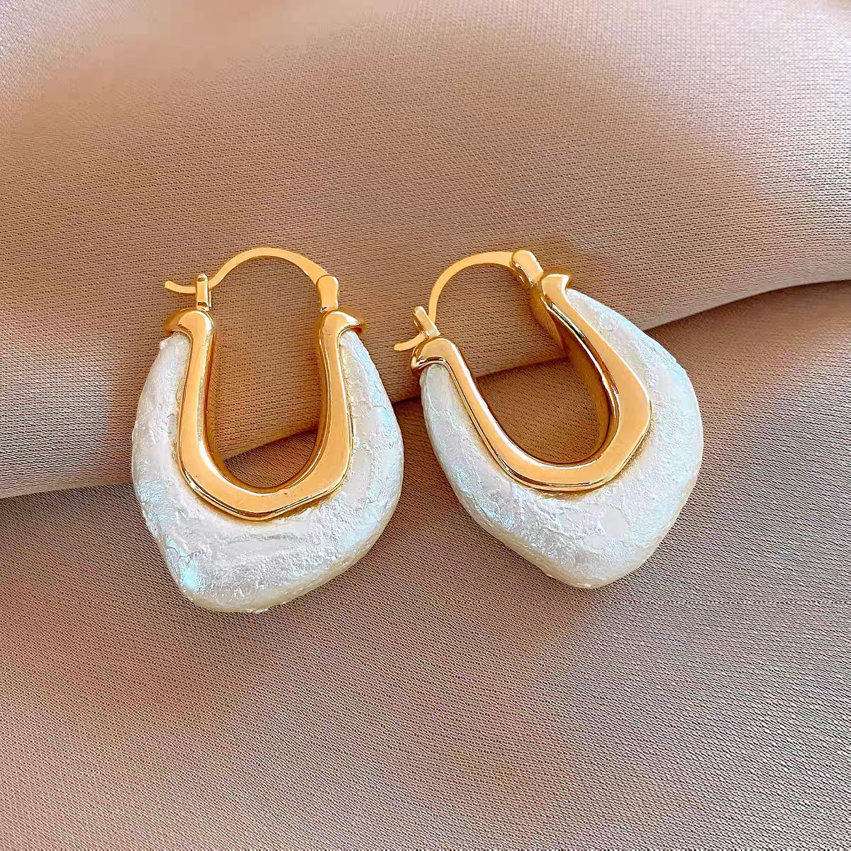 铜合金耳饰 D2648U型棉花珠耳饰