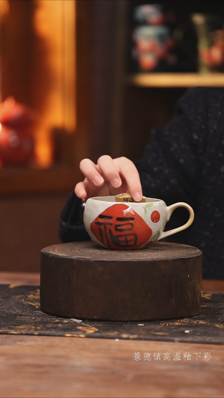 陶瓷景德镇高温釉下手绘陶瓷@L438@