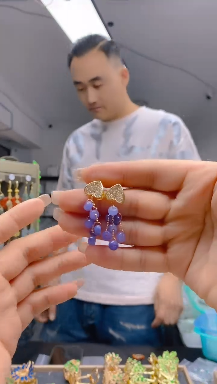 【闪购商品】翡翠耳饰合金336翡翠耳钉