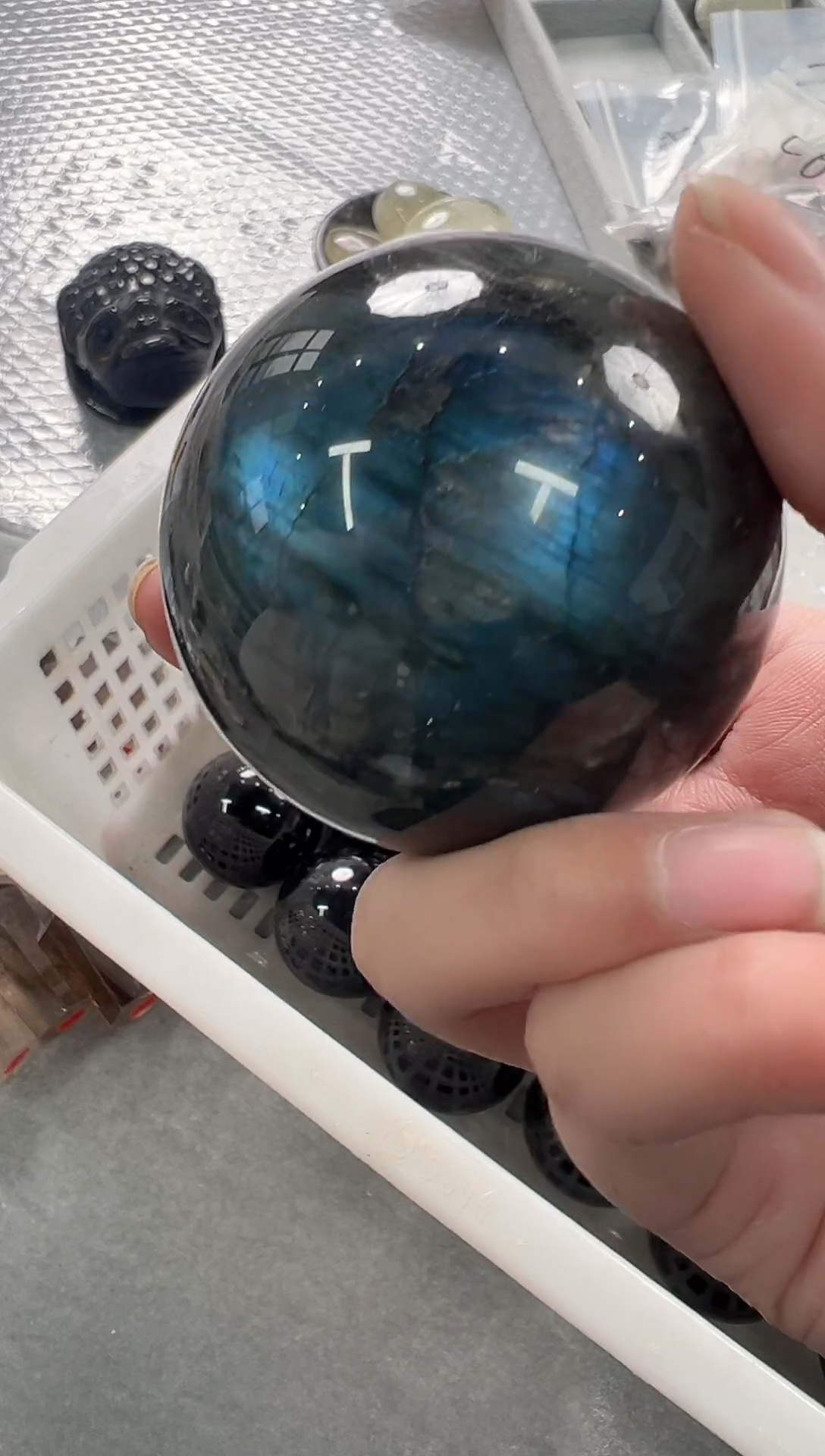 未镶嵌珠宝半成品拉长石S375 约5.5cm+