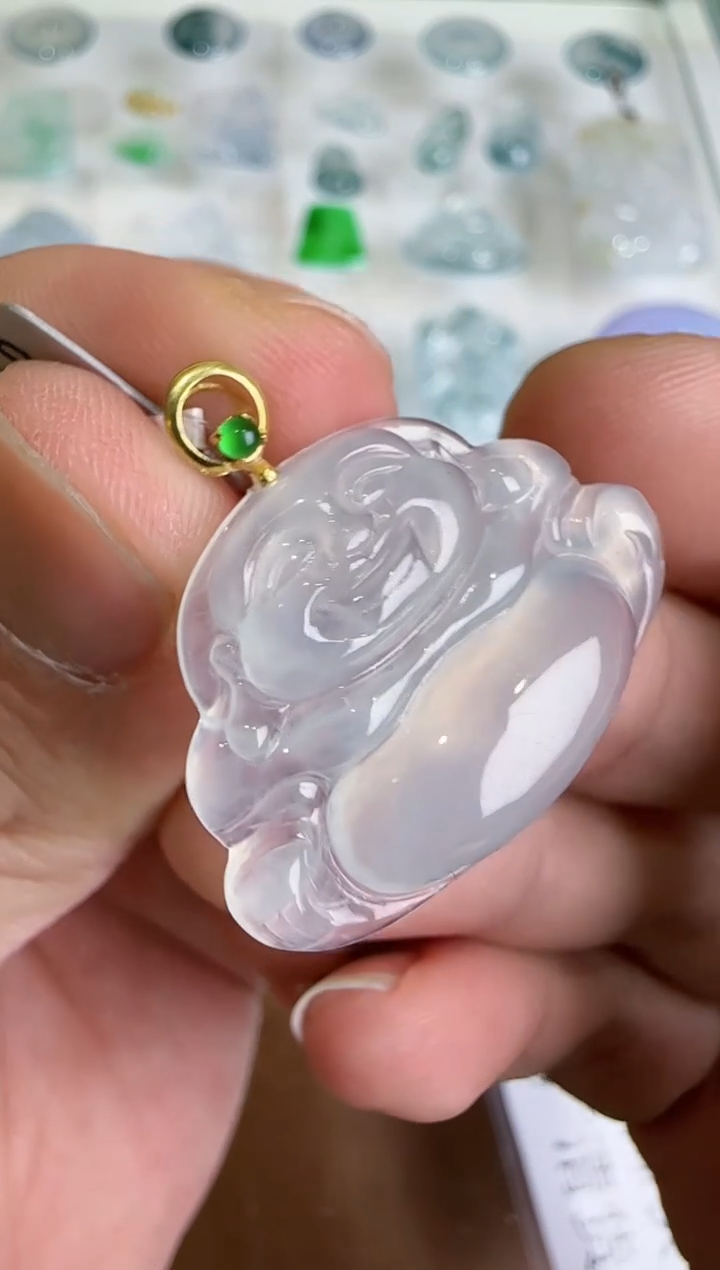 【闪购商品】翡翠吊坠(不含链)18K金镶嵌···