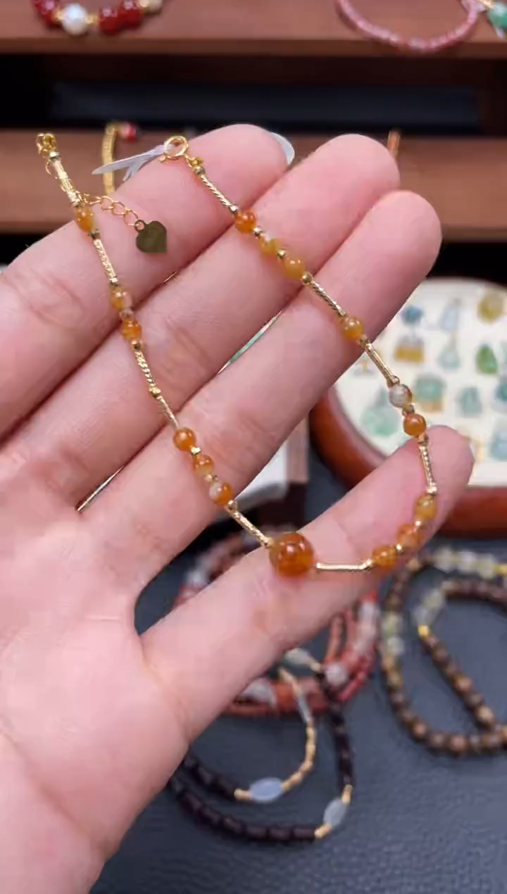 【闪购商品】翡翠套链18K金镶嵌一个  JK243