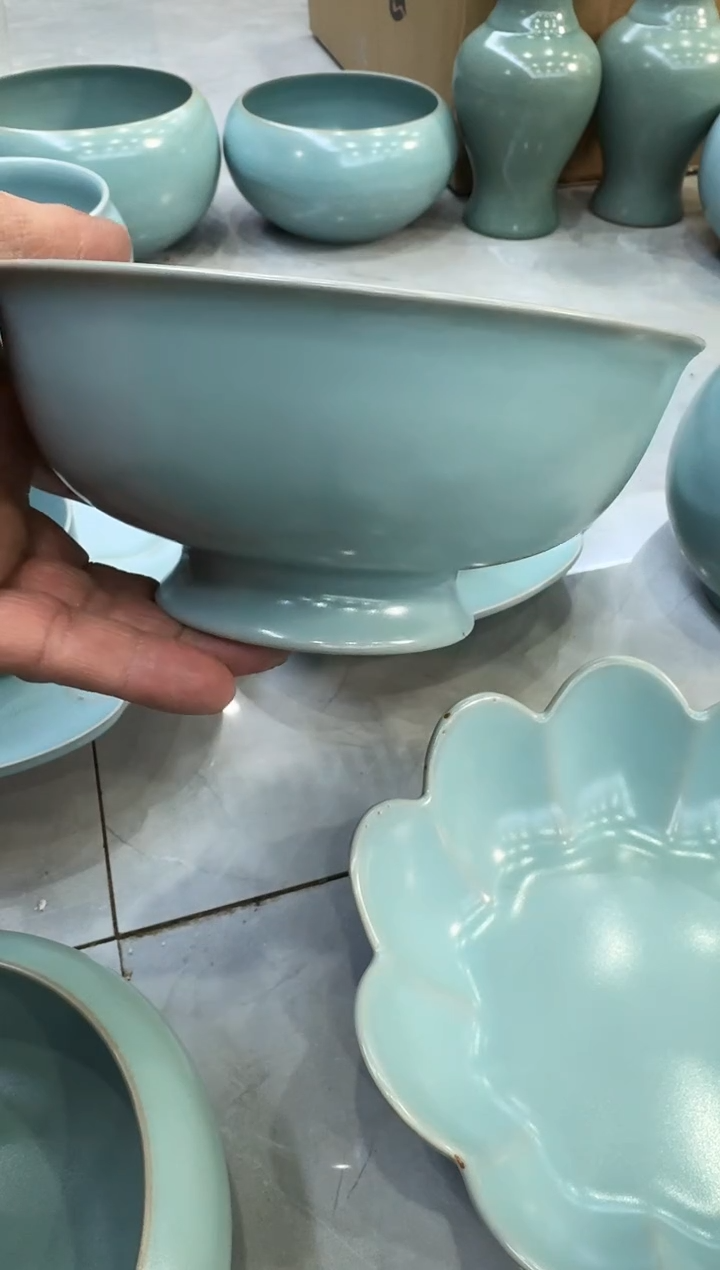 【闪购商品】杯仿古纯手工高足碗大瑕17口径