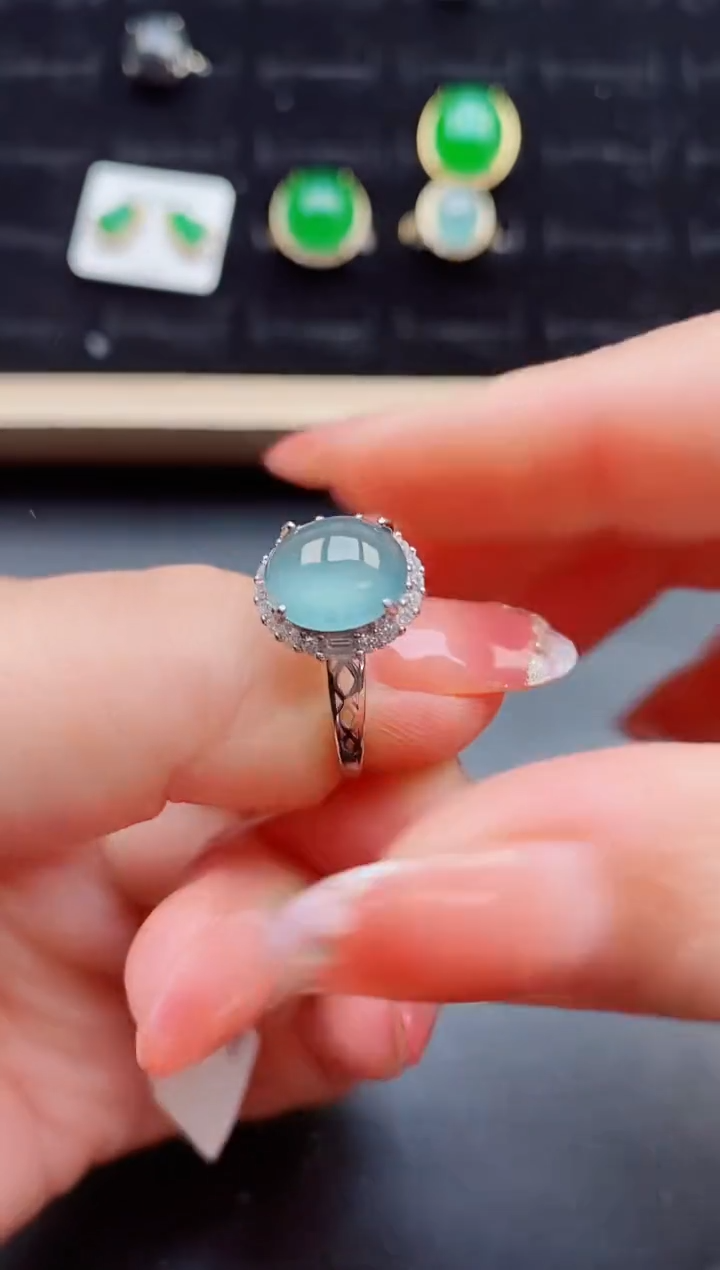 【闪购商品】翡翠戒指银S925镶嵌1221