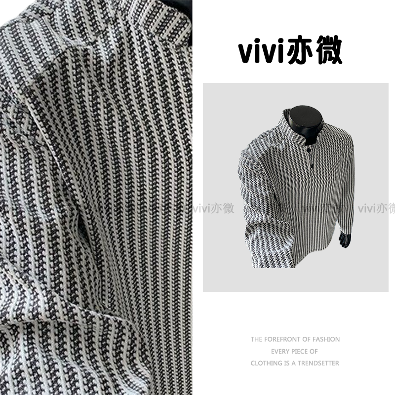 美式秋冬鱼骨纹亨利领480g重磅鱼银狐绒解构长袖加绒加厚T恤